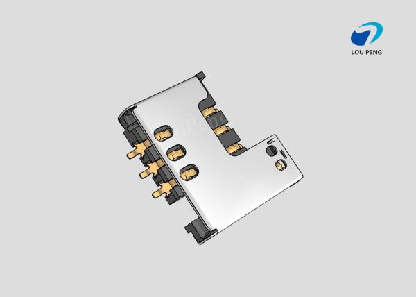 SIM Connectors, SIM Card Connectors, 2FF mini SIM Compatible Card, 6 Position, 2
