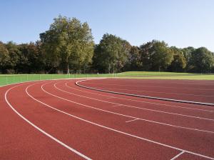 Quality All Weather High Strength Eco Sports Flooring 13mm Thickness Running Track red wholesale