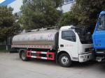 304 Stainless Steel Tanker Trailers , Dongfeng 8cbm Fresh Milk Delivery Tanker
