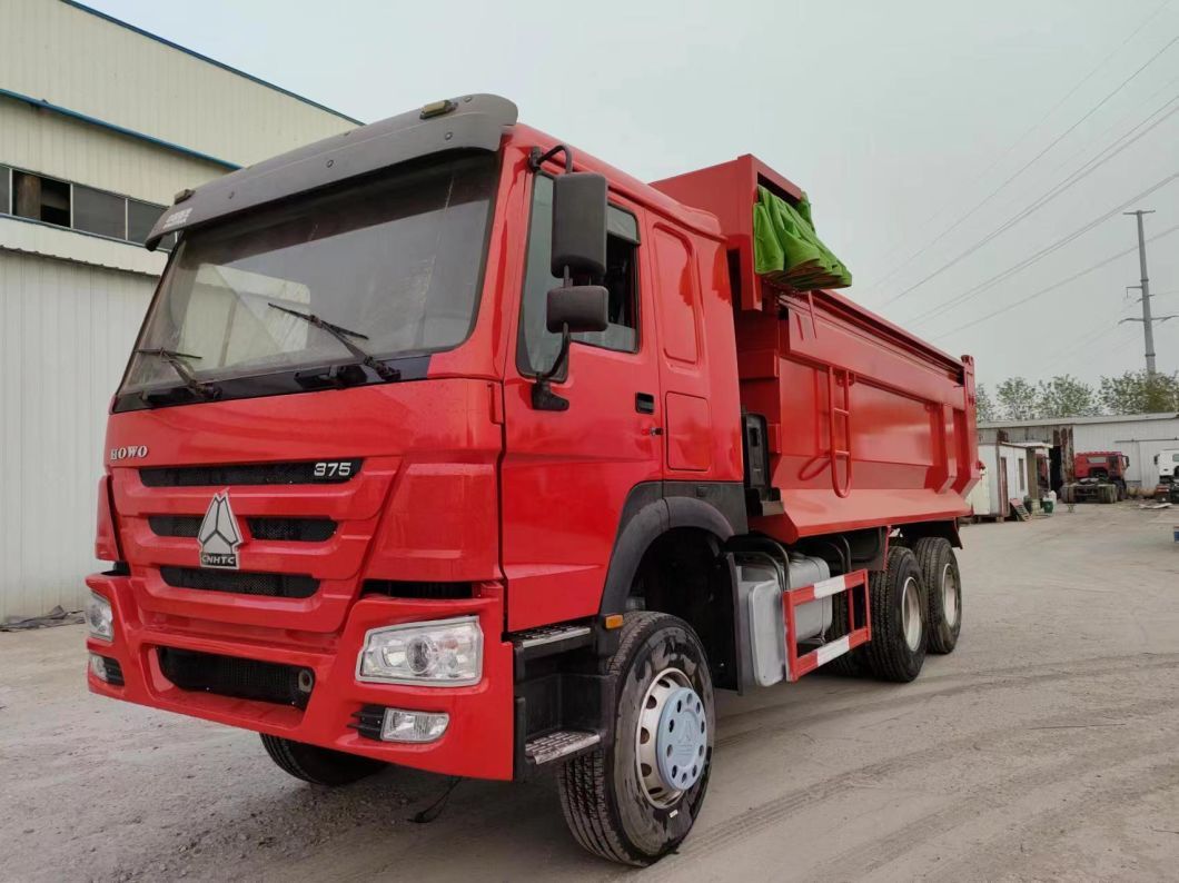 Red U-Type Dump Truck Sinotruck HOWO 6*4 Dump Truck Secondhand Truck 10tires