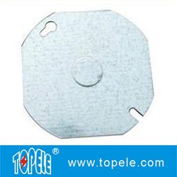 Quality 4&quot; Electric Metal Cover 54C6 Flat Octagonal Steel Cover 1/2&quot; Knockout wholesale