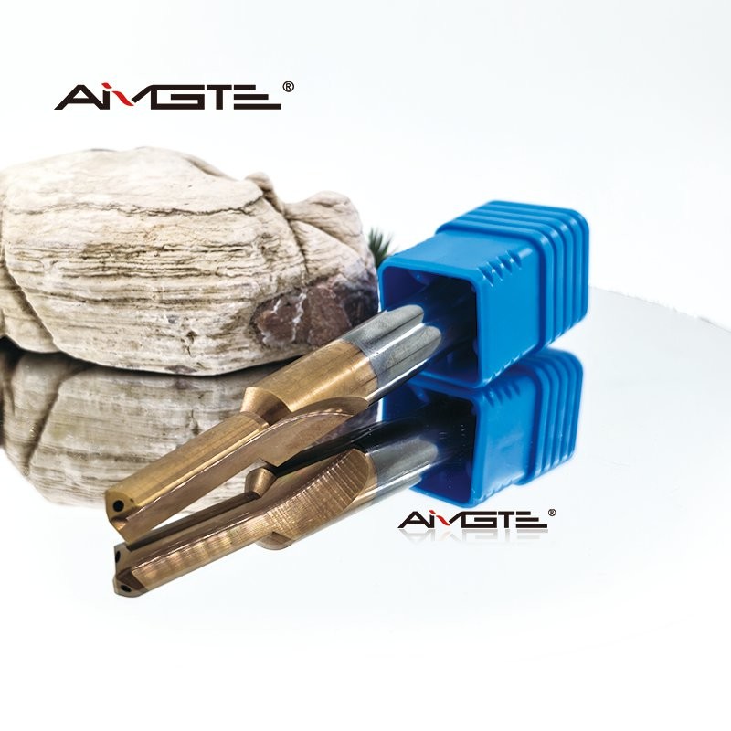 AlTiSiN Coating Carbide Step Drill Internal Coolant Straight Flute Drill Bit For Hard Metal