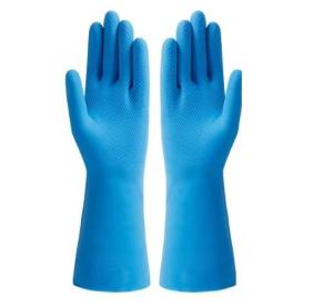 Quality Unlocked Lining Natural Latex Glove Household Thickening Blue Latex Glove wholesale
