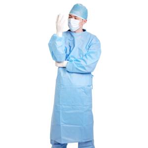 Quality Medical Blue Disposable Isolation Gown With Round Collar Polypropylene Material wholesale