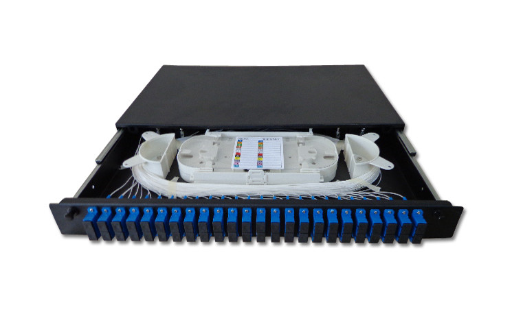 Fiber Optic Patch Panel 19 Inch 24 Fibers 1U height FTTX rackmount ODF