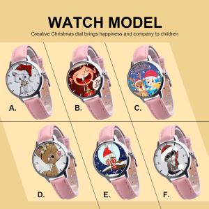 Quality 25g Children'S Analog Watch , 38mm Dial Leather Band Quartz Watch wholesale