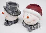 Color Customized Polyresin Crafts Santa Claus Candle Holders For Christmas