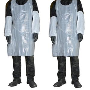 Quality White Plastic Disposable Aprons , Unisex Protective Clothing Aprons wholesale