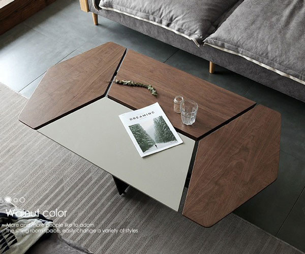Minimalist Style Luxury Center Tables Retro Unique Shape Two Tone Color Palette