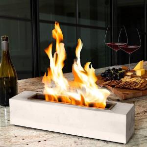 Quality 18 X 4 X 4 Inches Rectangular Table Top Fire Pit Outdoor Indoor Portable Concrete wholesale