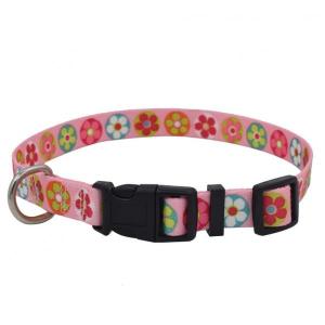 Quality Adjustalbe Personalized Nylon Dog Collar Easy Clean With Reflective Line wholesale
