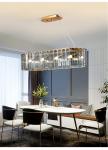 Luxury living room chandeliers blue glass hanging lamp rectangle chandelier