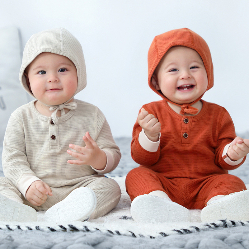 Autumn long sleeves newborn children's clothing sleepwear two pieces 4 colors optional kids baby clothes sets