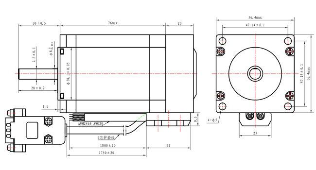 5.0A NEMA 23 Closed Loop Motor With Encoder For Printing Machines 5.0A For Lathes