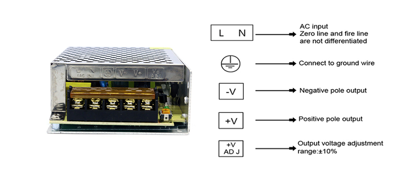 Wide Voltage Switch Power Supply AC 220V To DC 24v 3a 72w With Aluminium Case