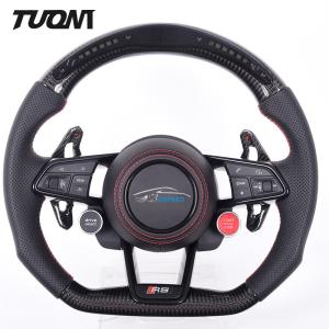 Quality Custom Led Leather Sport Audi Carbon Fiber Steering Wheel With Paddles S7 Rs6 R8 wholesale