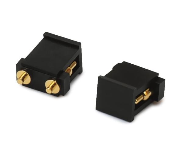 DC12V Pogo Pin Connector 2.54mm 2pin Male With Cap Pogopin Single Row Right