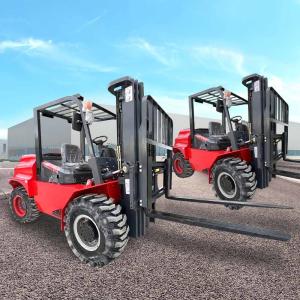 Quality 2 Meters Lifting Height Portable Electric Forklifts 4.5t Four-Wheel-Drive Off-Road Forklift wholesale