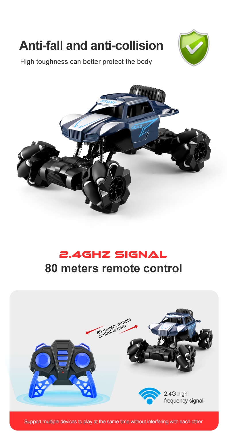 M2D Remote Control Rolling Stunt Double-Sided Car Rotation Charging Light Drift Racing Car For Kids Toys Features Wi-Fi