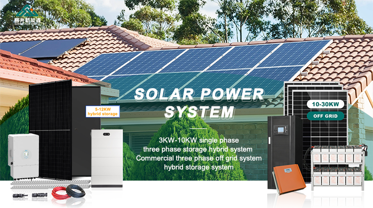 Roof Mounting Lead-Acid Battery 5kw 8kw 10kw Solar Energy System for Home in Hybrid Mode