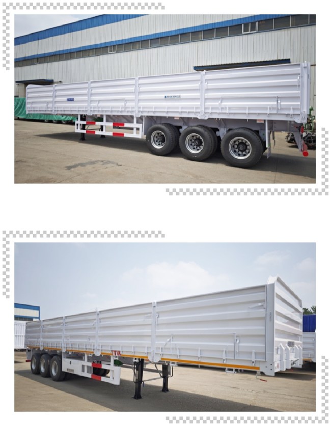 TITAN Tri Axle 60 Tons Drop Side Trailer for Sale  Sideboard Trailer with Drop Sides