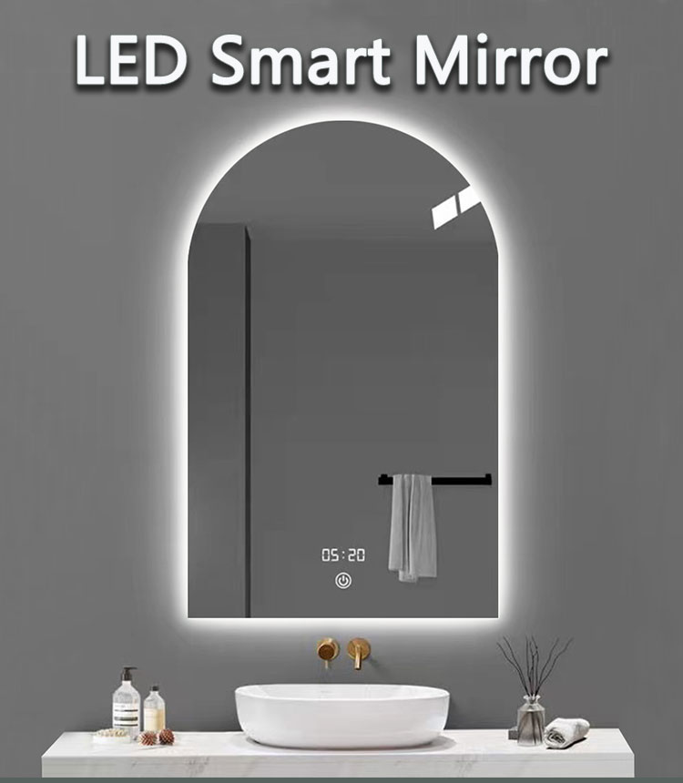 Hotel Home Bathroom Decoration Modern Design Touch Screen Smart Mirror With LED Lights and Sensor Switch