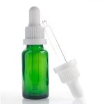 Round ODM Green Essential Oil Bottles 20ml Dropper Bottles