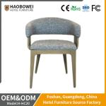 Customized Grey Fabric Armchair Upholstery Dining Chairs Solid Wood For