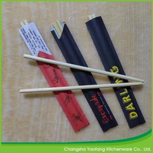 Quality Customized Disposable Round Bamboo Chopsticks 6.5*200 Mm With Semi Closed Sleeve wholesale