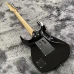 Custom Black Electric Guitar With Metal Pickguard Floyd Rose Bridge Chrome