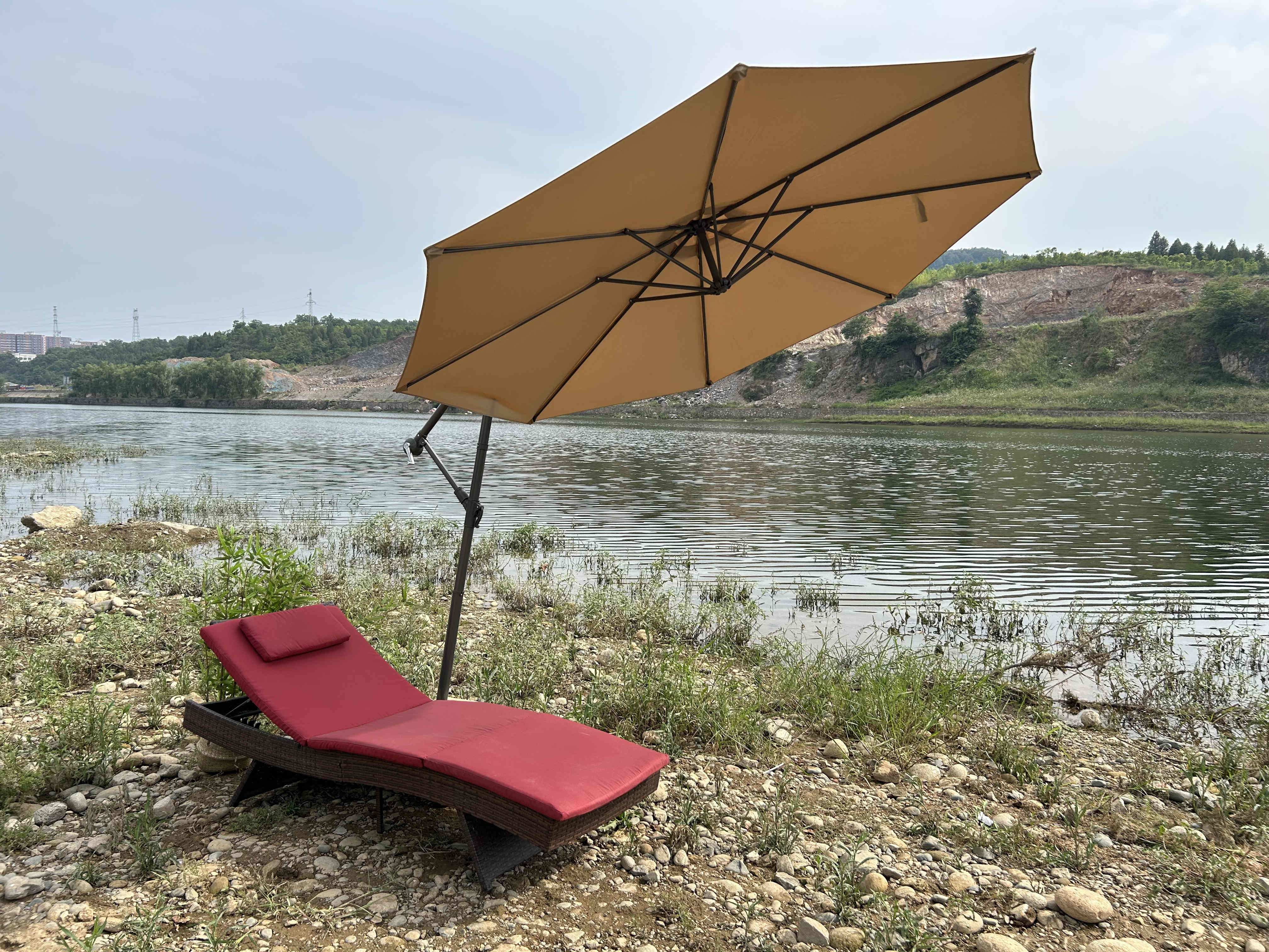 Shade Cantilever Outdoor Garden Parasol Patio Umbrellas Lounge Chair 11 Foot 12 Foot 13 Foot