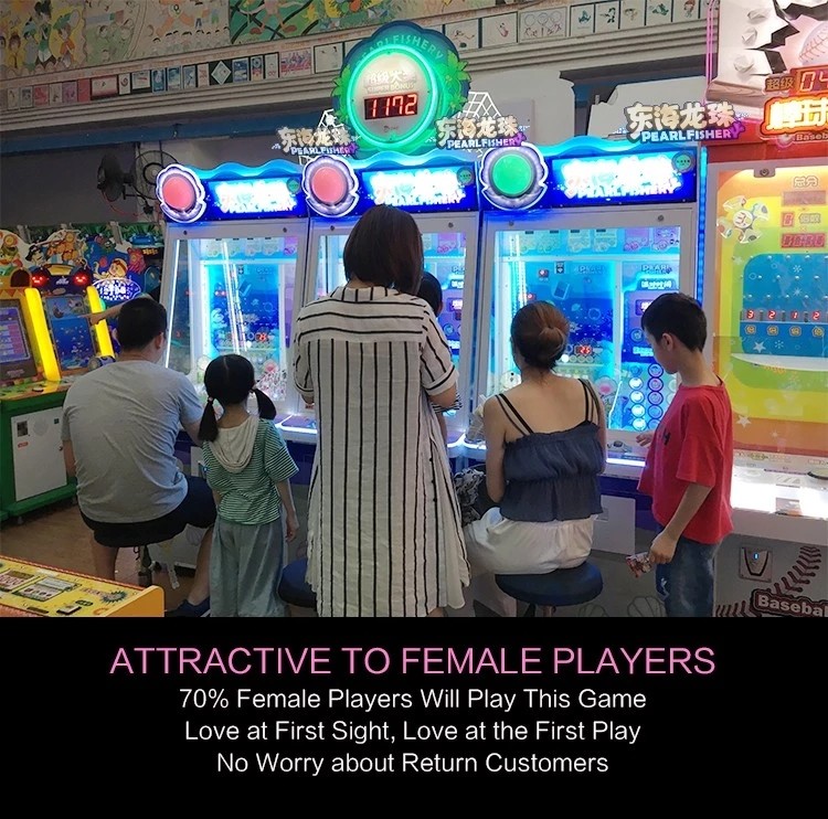 Redemption Pearl Fisher Happy Ball Pusher Lottery Ticket Game Machine For Amusement Room