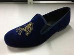 Classic Mens Black Suede Loafers Cotton Fabric Lining Material Custom Design
