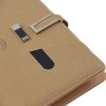 Pu Leather Business Hardcover Binder Smart Powerbank Wireless Charging Notebook