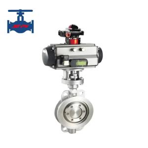 Quality Pneumatic Actuator Driven Cast Steel Stainless Steel Wafer Type Triple Eccentric Butterfly Valve wholesale