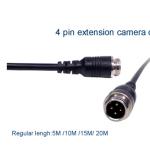 Male To Female Car Rear View Camera Extension Video Cable