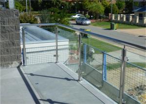 Quality Prefabricated Stainless Steel Glass Railing with Round / Square Tube Handrail wholesale