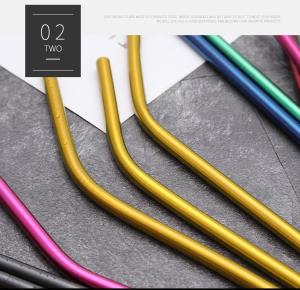 Quality Customized Stainless Steel Smoothie Straws , Lightweight Rose Gold Metal Straws wholesale