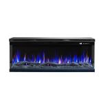 52'' 1200mm 3-Side Electric Firepla Black Frame Crystal Electric Fireplace