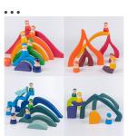 ISO9001 1001 Night Wooden Rainbow Stacker Toy Beech Rome Grimms