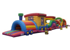 Quality Indoor Playground Adult Inflatable Obstacle Course Race Fireproof With Climb Slide wholesale