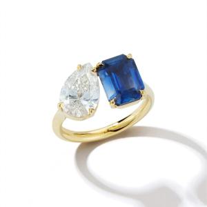 Quality Custom Women Girls Jewelry Adjustable Open Rings with Big Stones in 925 Sterling Silver wholesale