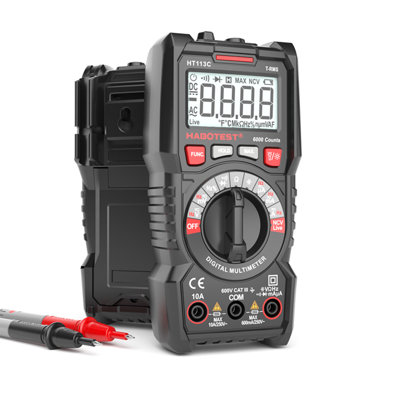 HT113C Capacitance Test Multimeter , NCV Live Wire TRMS 6000 Count Multimeter