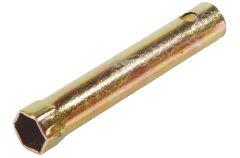 Quality 17mm Tubular Box Spanner , Long Tube Spanner Yellow Zinc Plated Surface wholesale