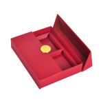Red Double Door Cardboard Paper Box Packaging Cake Hot Stamping Logo