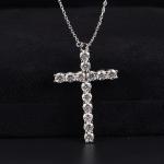 Custom 925 Sterling Silver Moissanite Cross Necklace Jewelry Pendant Brilliance