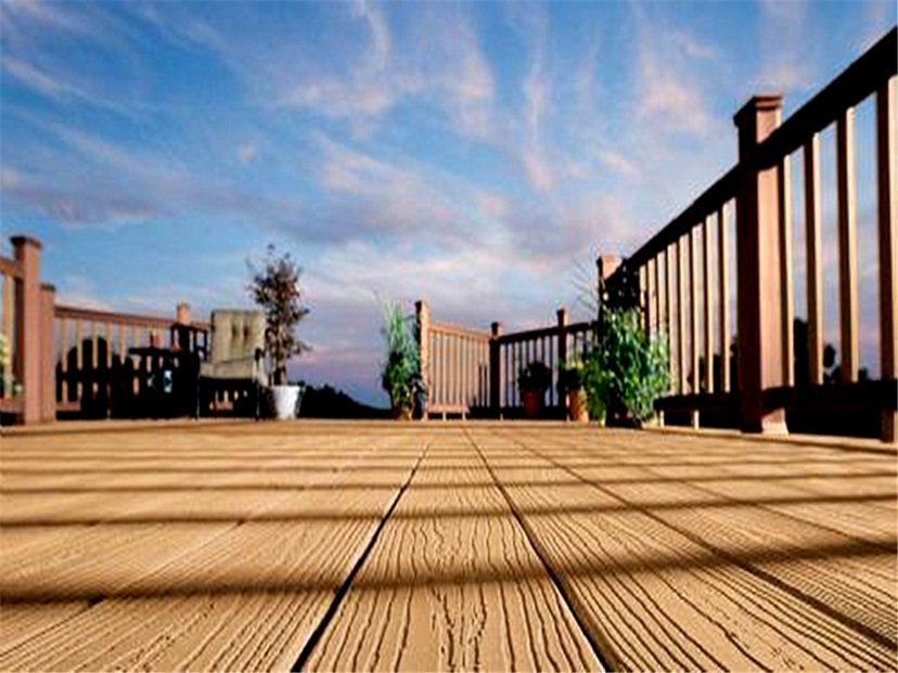 Green WPC Flooring Synthetic / Wood Plastic Composite Decking