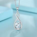 YASVITTI Gemstone Infinity Pendant Necklaces Cubic Zirconia Birthstone Heart 925