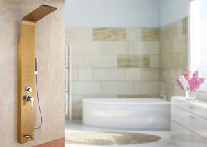 Quality Gold Painting ROVATE Thermostatic Shower Panel Brushed Surface Finishing wholesale