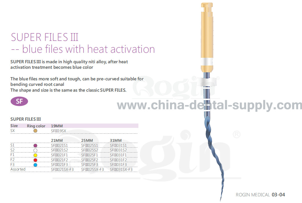Niti Aolly Heat Activation Dental Endodontic Files Blue Root Canal with High Cutting Efficiency